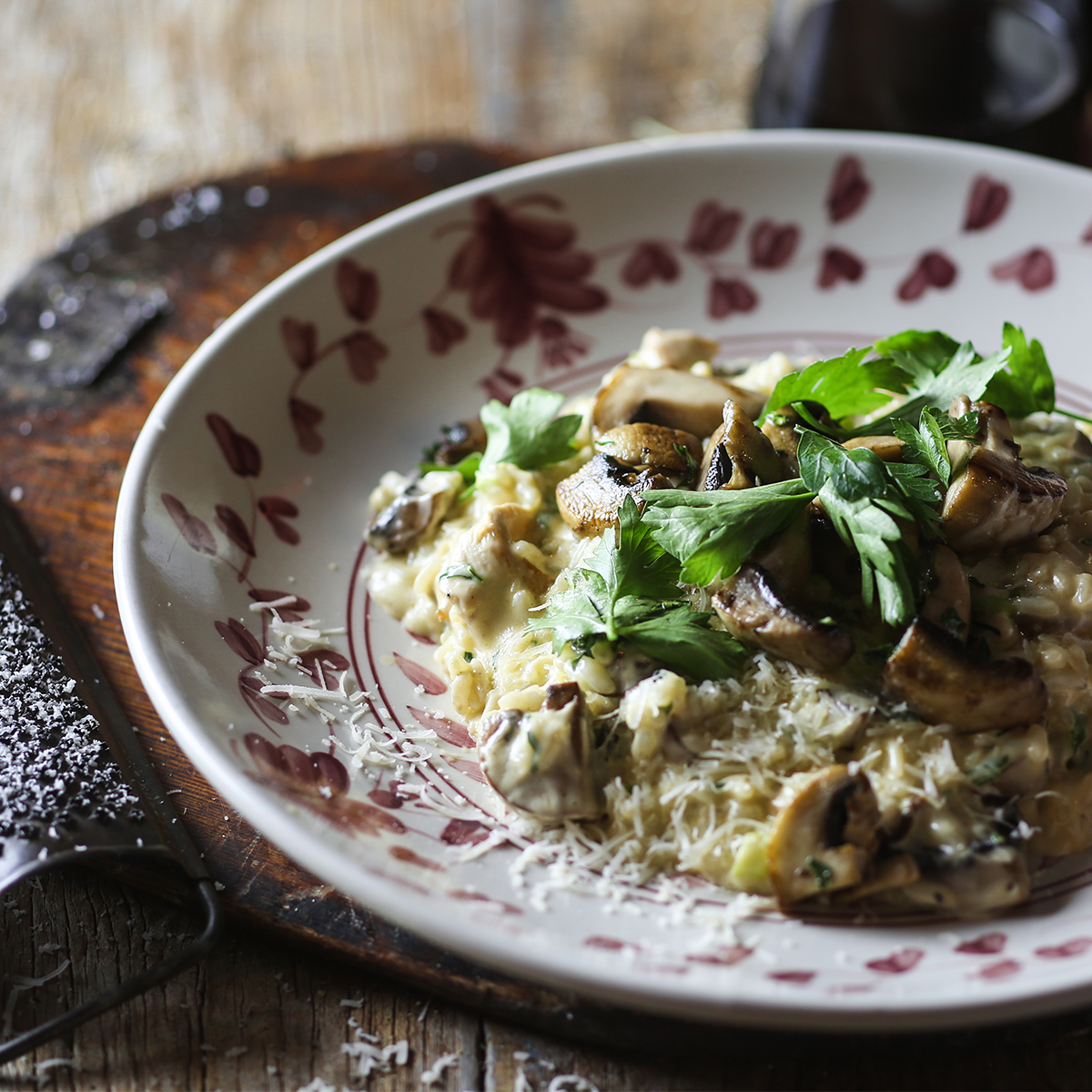 pollo e funghi risotto